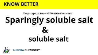 Difference between SPARINGLY SOLUBLE SALT and SOLUBLE SALT