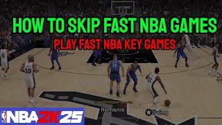 How to Play Fast My Career KEY GAMES in NBA 2k25 (skip/sim key games)