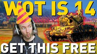 World of Tanks' 14th birthday discounts and free premium!