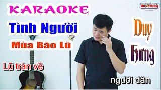 Karaoke Tình Người Mùa Bão Lũ | Beat chuẩn - Duy Hưng Tone Nam