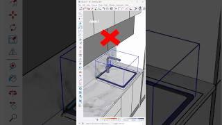 The fast and simple way to position a sink on the kitchen cabinet #SketchUp #nicetower #kitchen