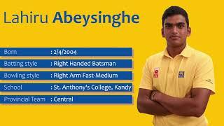 Get to Know | Lahiru Abeysinghe | Sri Lanka Under 19