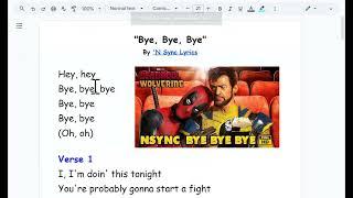 Bye Bye Bye Lyrics for Kids Voices