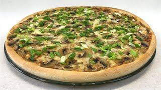 Грибная пицца с шампиньонами. Рецепт теста для пиццы / Mushroom pizza . Recipe.Eng sub