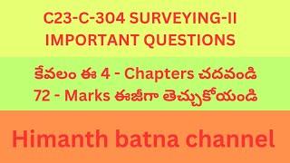 Important Surveying II Questions for Civil Engineering