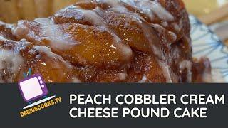 Peach Cobbler Cream Cheese Pound Cake (In 60 Seconds)