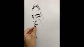 1 One stroke drawing #drawingpencil #drawing #charcoaldrawingtutorial #learningsketch