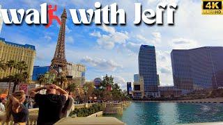 4K Walk With Jeff | Walking the Cosmopolitan | Bellagio Fountains | Las Vegas Strip Walkthrough 2024