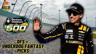 Shriners Children's 500 DFS and Underdog Picks 2024 -NASCAR Gambling Podcast (Ep 364)