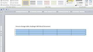 How to Change Table Shading in MS Word Document