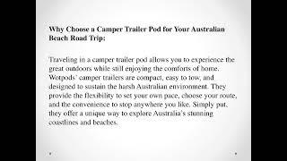 Coasting Along: Your Guide to a Beach Road Trip in Australia with Wotpods