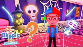 Blippi's Halloween Roblox Skeleton Scavenger Hunt! | Blippi Plays Roblox! | Educational Games