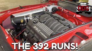 392 Hemi Swap First Fire Up And Exhaust Sound! Red '71 Dodge Challenger Build Update