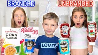 BRANDED vs UNBRANDED food taste test challenge! *can we tell?