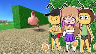 ESCAPA DEL POLLO LOCO CON ROXI Y SATSHA EN ROBLOX 