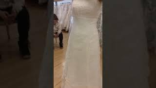 Girl try on dress and falls off naked