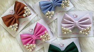  bow hair clip ||  bow hair clip making at home  ||