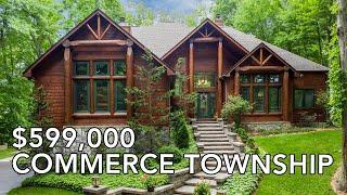 Commerce Township Rustic Log Cabin Home | Michigan Real Estate