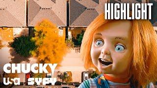 Chucky Detonates a Bomb in the House | Chucky TV Series (S2 E1) | SYFY & USA Network