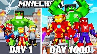 I Survived 1000 Days as SUPERHEROES in HARDCORE Minecraft!