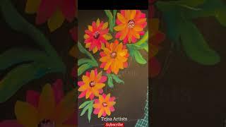 Beautiful painting flowers with acrylics for beginners,Gouache Painting STEP BY STEP by TejaaArtists