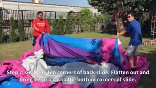 How to roll up commercial inflatable water slide? | JumpOrange Inflatables