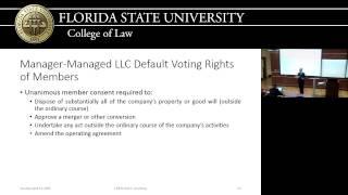 Closely Held Business Organizations Review Module 3: Limited Liability Companies