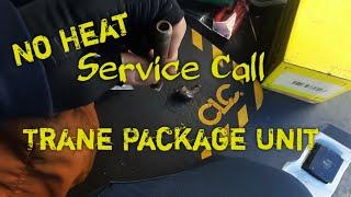 no heat trane package unit