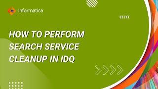 How to Perform Search Service Cleanup in IDQ