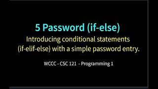 5 - password (If-else)