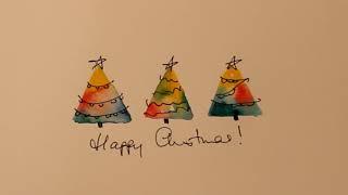 Easy Watercolour Christmas Cards