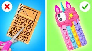 CARDBOARD GENIUS CRAFTS || Crazy Phone Hacks And Ideas By 123GO!GOLD