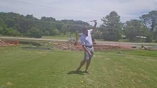 Hitting pitch shots, irons and Driver with compound pivot , weight on a string