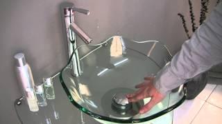 FVN1036 - Fresca Netto Modern Glass Bathroom Vanity w/ Wavy Edge Vessel Sink