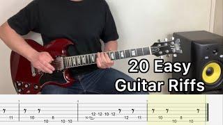 20 Guitar Riffs for Beginners with Tabs