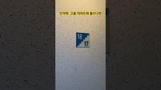 아파트 비상 계단에는(몇층인지 표시되는 비상등이 있습니다.!!!!)