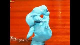 Happyorange animation - blue-tac man with a stick