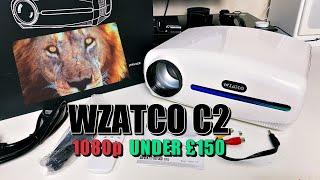 WZATCO C2 1080p LED Home Cinema Projector  - Under £150 - PS5/XBOX 200" Big Screen Gaming