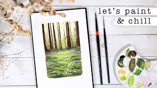 Easy Gouache Painting Tutorial for Beginners // Spring Forest