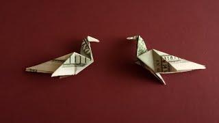 Оригами денежная птичка: простое оригами из денежной купюры Money Bird Origami