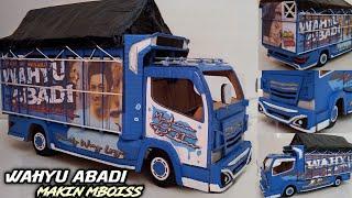 MEMBUAT MINIATUR TRUK WAHYU ABADI NEW BOKONG SEMOK BISA OLENG DARI KARDUS || HANDMADE