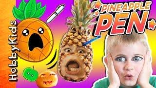 GIANT Pineapple Pen with Video Gaming Play on Phone App! Kids Try Pen Throwing at Fruit