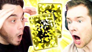 DanTDM and I BOTH pulled the GOLDEN POKEMON CARD!? Insane Pack Battle!