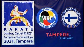 EKF Tampere 2021, Junior Kumite Male 76+ kg, 1.round:KRŽIŠNIK GAL (SLO) - ANISIMOV DANYIL (BEL)