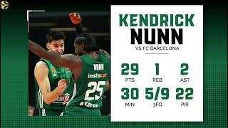 Panathinaikos - Barcelona 90-89 | Euroleague R13 Highlights Kendrick Nunn (29 Points , 22 PIR)