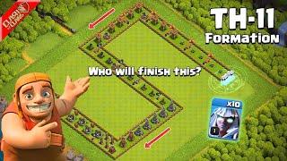 Town Hall 11 Formation VS Level 1 Troops Which is BEST for War?