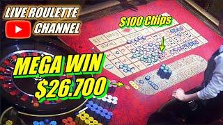 LIVE ROULETTE |  MEGA WIN 26.700 In Las Vegas Casino  $100 Chips Inside Exclusive  2023-10-23