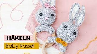 Hasen Rassel häkeln |  DIY-Geschenk zur Geburt