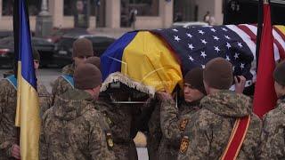 Funeral for US Marine Corps veteran in Kyiv who died alongside Ukrainian forces