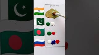 India Pakistan  Bangladesh Russia Flag Colour Mixing | Independence Day #art #shorts #viral